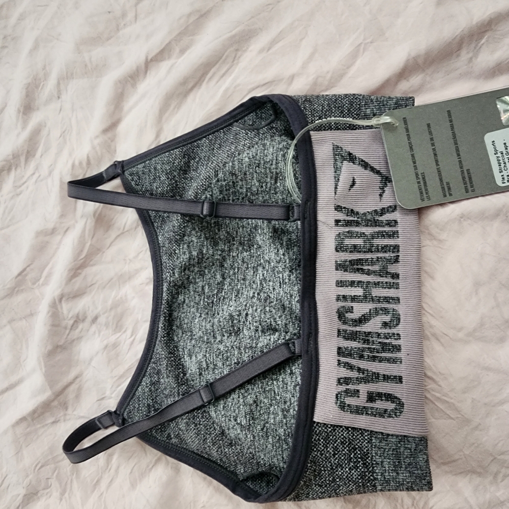 Gymshark Gray Racerback Sports Bra Moisture-Wicking Performance